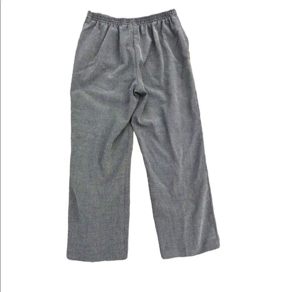 ALFRED DUNNER Black & White Plaid Trousers W/ Side Pockets & Elastic Back SZ 10P - Picture 2 of 5